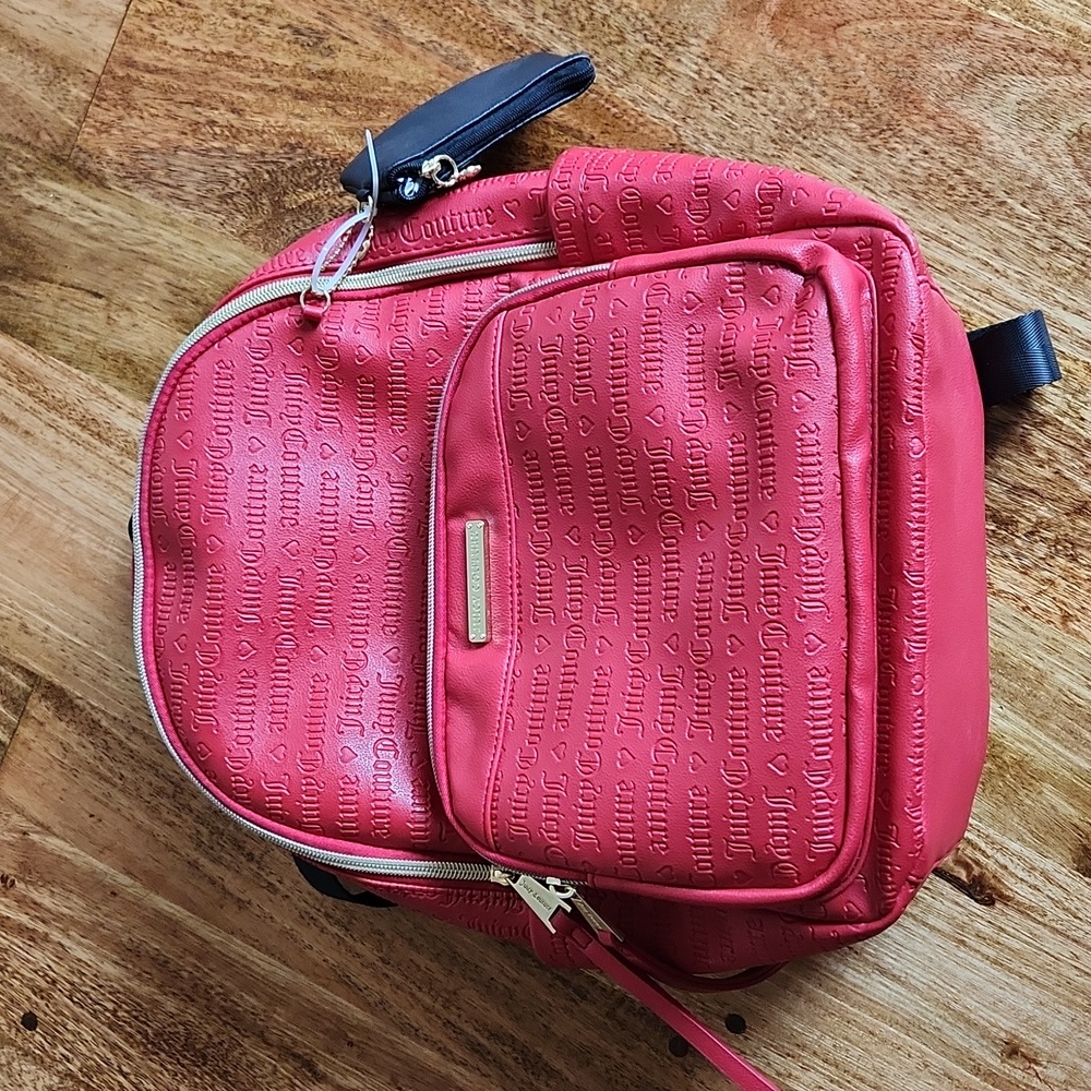 Juicy Couture Red Backpack Textured Everyday Essential